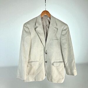 Savile Row 100% Silk Beige Blazer Sport Coat Size 38S Mens Sport blazer Suit